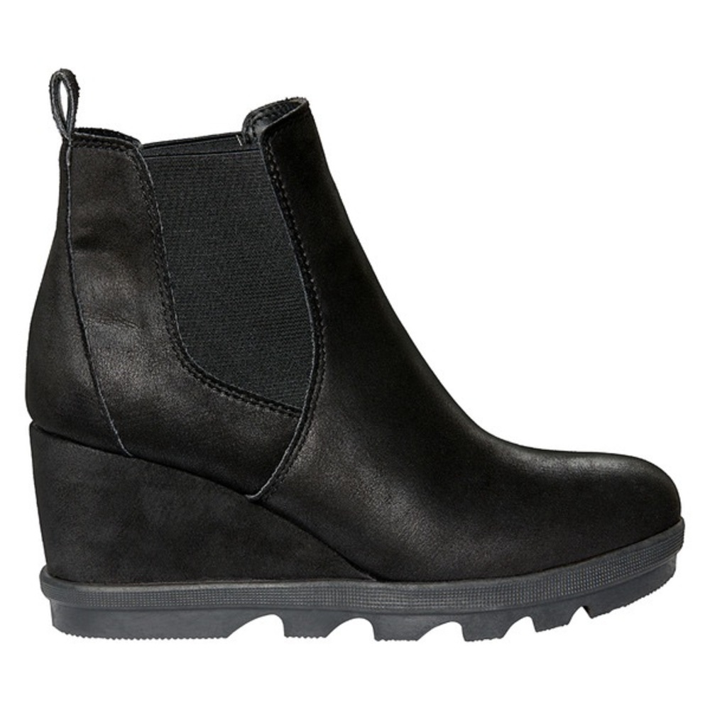 Ladies black wedge booties/ sz 7/ gothic / easy slip on’s